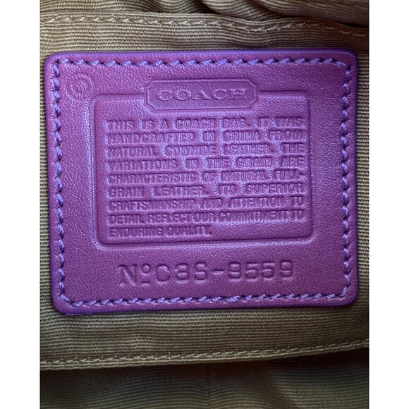 Vintage Coach Hamilton Demi Buckle Shoulder Bag 9559 Purple Spectator Two-Tone - Picture 9 of 10